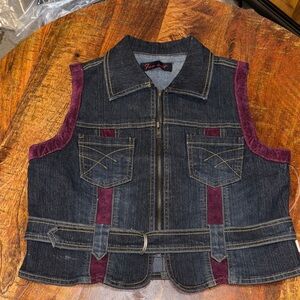 NWT Ice Cat Cropped Denim Vest